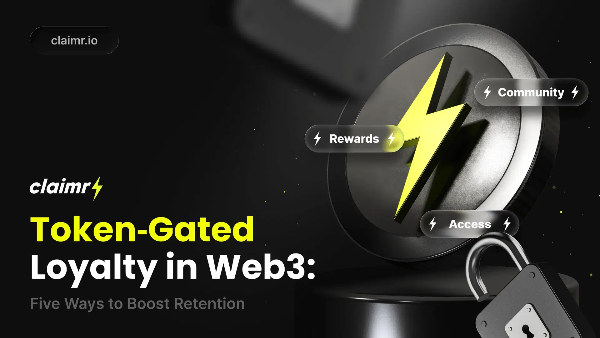 A claimr.io banner ad about token-based Web3 loyalty and audience retention strategies.